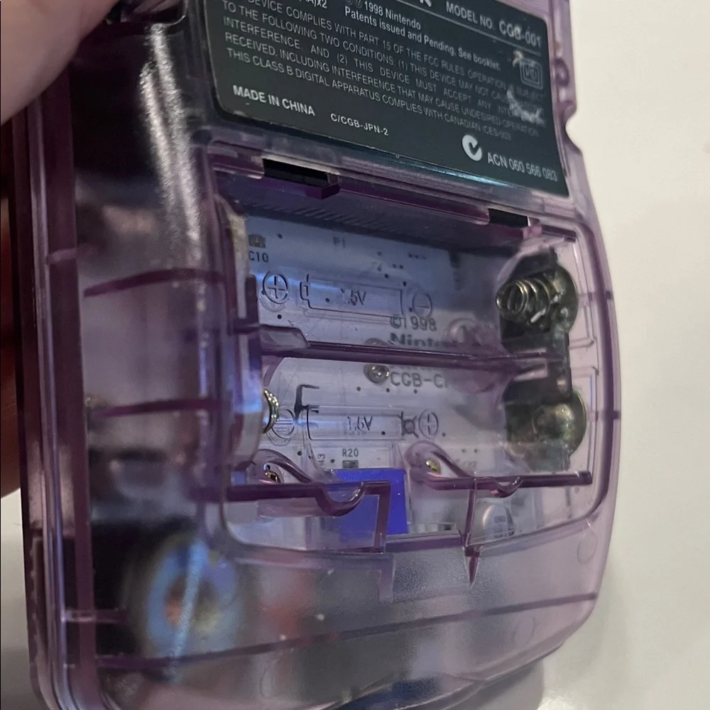 Nintendo Game Boy Color - Transparent Atomic Purple With Case